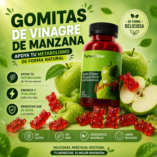 Gomitas de Vinagre de Manzana - Quemador de Grasa Natural - 60 gomitas