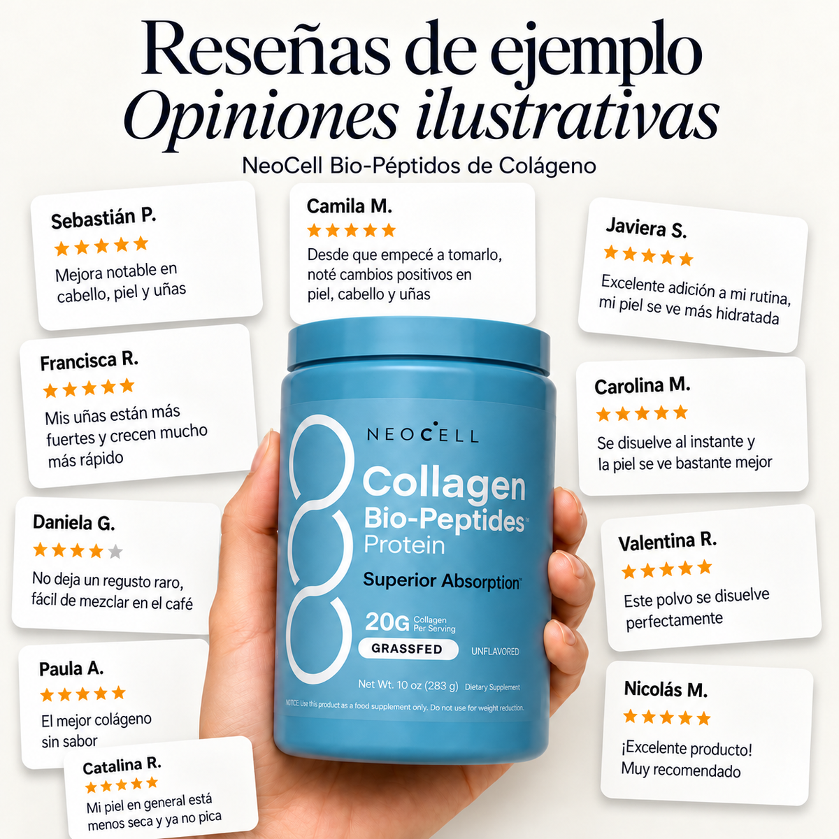 Colágeno Bio-Péptidos NeoCell Grass Fed 567 g - 20 g por porción