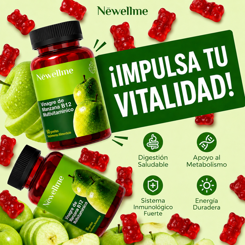 Gomitas de Vinagre de Manzana - Quemador de Grasa Natural - 60 gomitas
